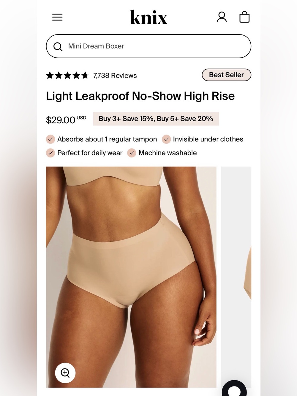 Knix Light Leakproof Bikini L